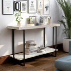 Mesa de sofá metálica de estilo rústico de 1 estante