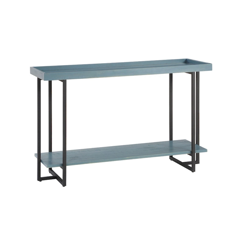 Mesa de sofá metálica de estilo rústico de 1 estante