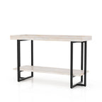 Mesa de sofá metálica de estilo rústico de 1 estante