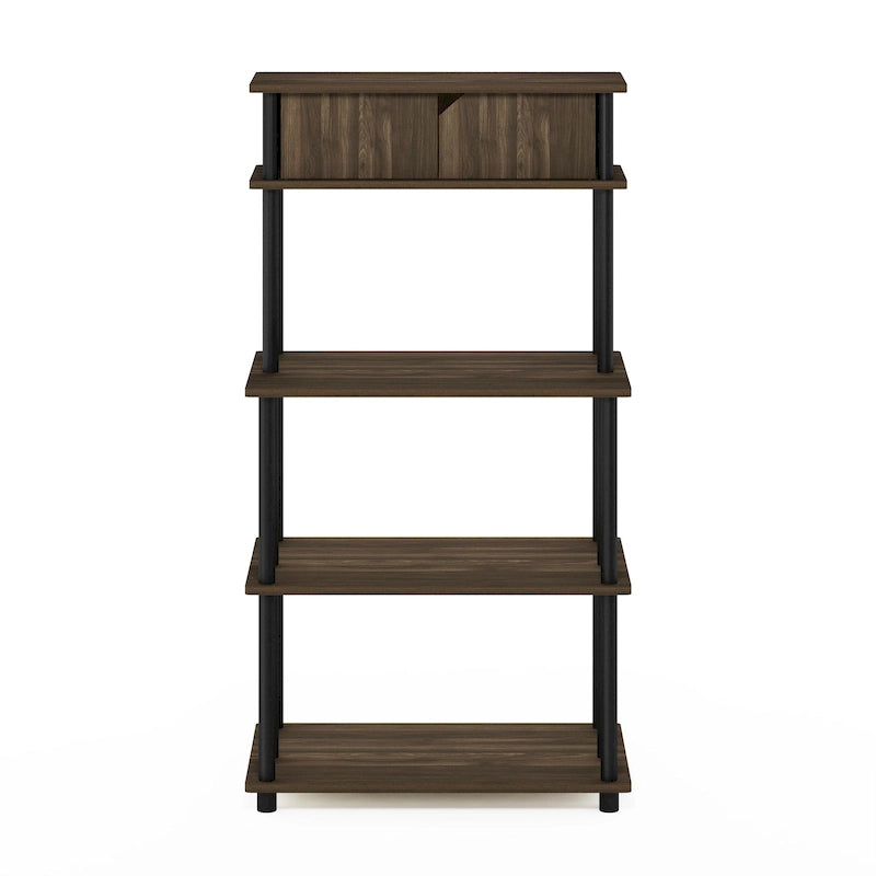 Estantería rústica de madera maciza marrón con 5 estantes