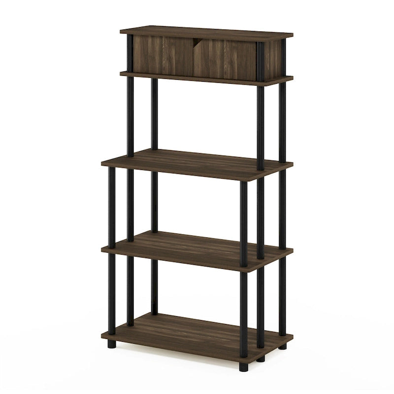 Estantería rústica de madera maciza marrón con 5 estantes