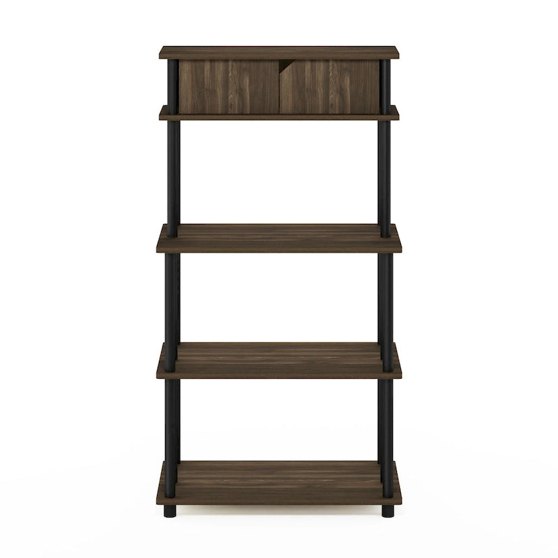 Estantería rústica de madera maciza marrón con 5 estantes