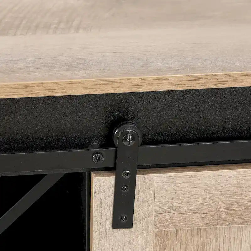 Vinoteca de almacenamiento de madera de ingeniería negra y roble - 32.5 H x 31.5 W x 15.75 D