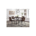 Mesa de comedor con base de metal tubular