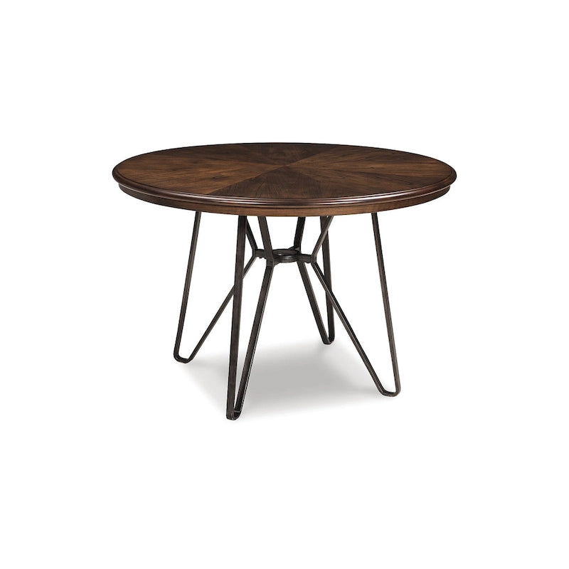 Mesa de comedor con base de metal tubular