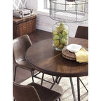 Mesa de comedor con base de metal tubular