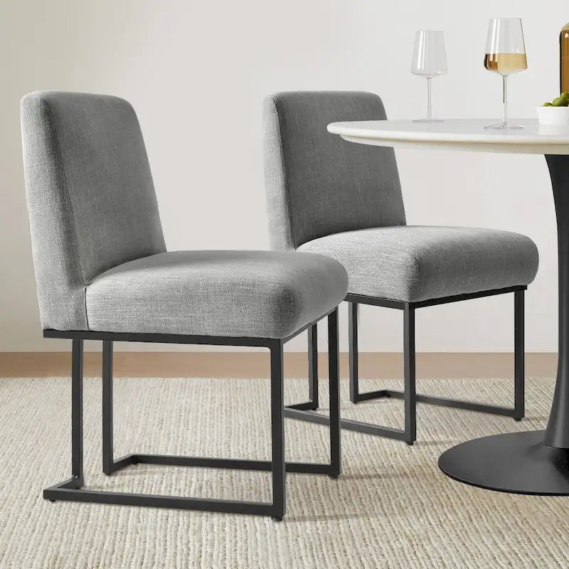 Silla de Comedor con Patas de Metal Negro