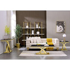 Mesa de centro moderna de 48" rectangular con base en X, mesas de centro tipo pedestal para sala de estar