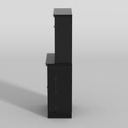 Mueble tipo bufé con vitrina, despensa de cocina, armario de almacenamiento, aparador blanco