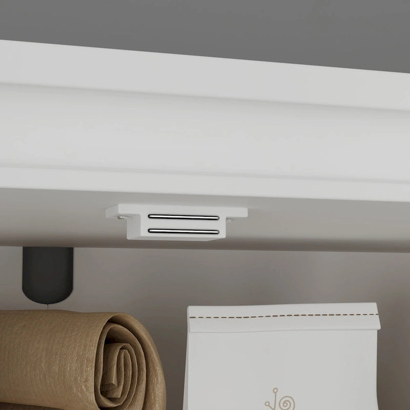 Mueble tipo bufé con vitrina, despensa de cocina, armario de almacenamiento, aparador blanco