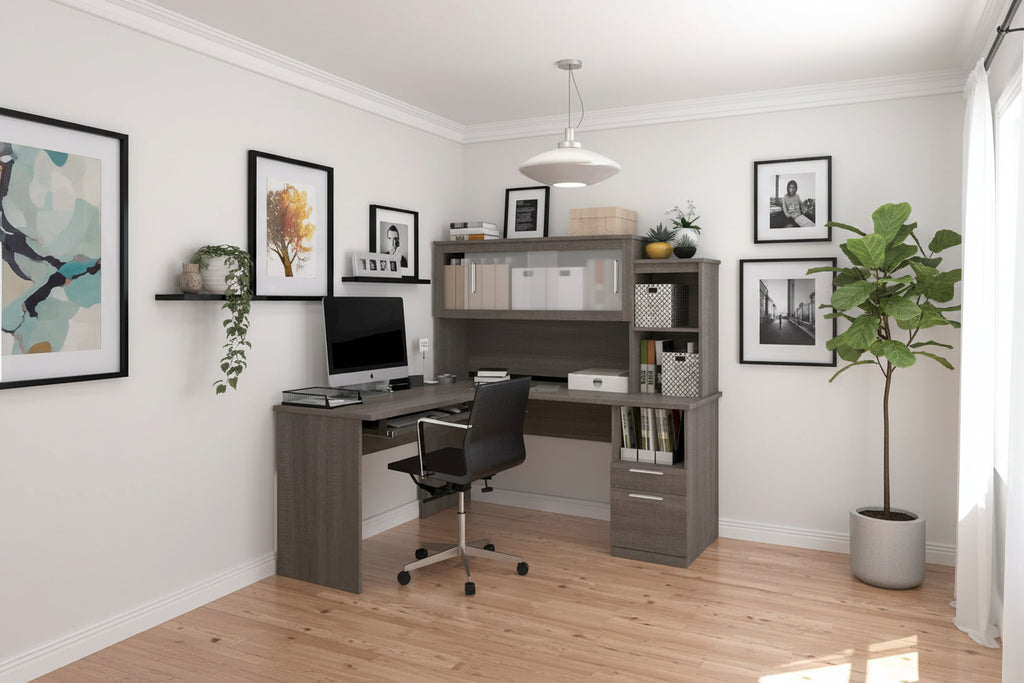 Bestar Dayton Melamine Reversible L-shaped Desk