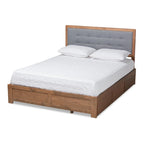Cama con almacenaje de 3 cajones estilo moderno de mediados de siglo