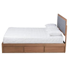 Cama con almacenaje de 3 cajones estilo moderno de mediados de siglo