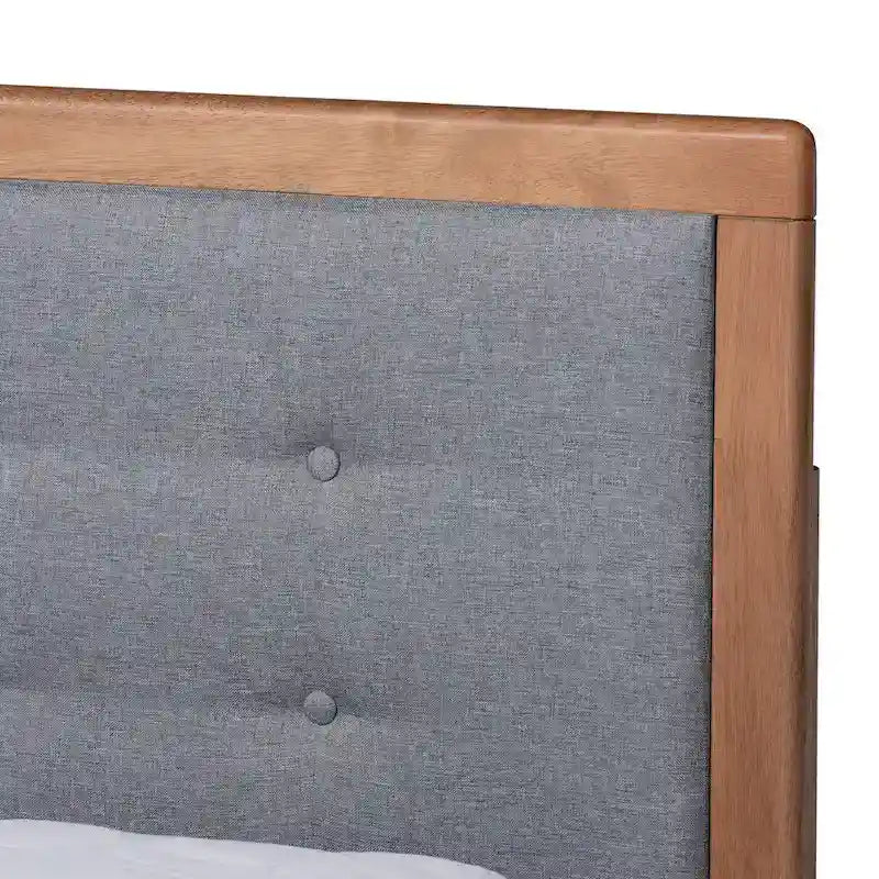 Cama con almacenaje de 3 cajones estilo moderno de mediados de siglo