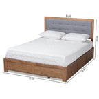 Cama con almacenaje de 3 cajones estilo moderno de mediados de siglo