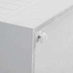 Cama de plataforma tapizada con cabecero tipo orejero