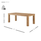 Mesa de comedor rectangular de 75 pulgadas con patas cuadradas