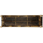Banco plegable artesanal de bambú oscuro estilo japonés de 1,2 m - 47,00 An. x 14,00 Pr. x 15,75 Al.