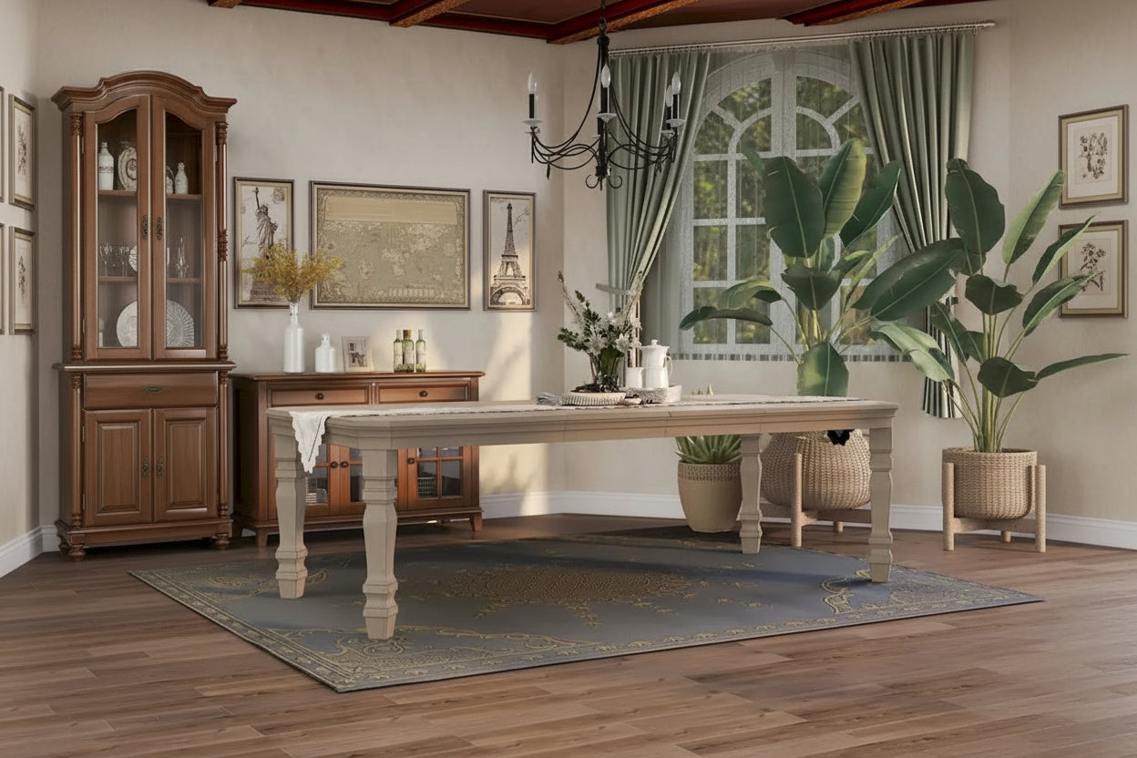 Furniture of America Tani White 100-inch Wood Expandable Dining Table