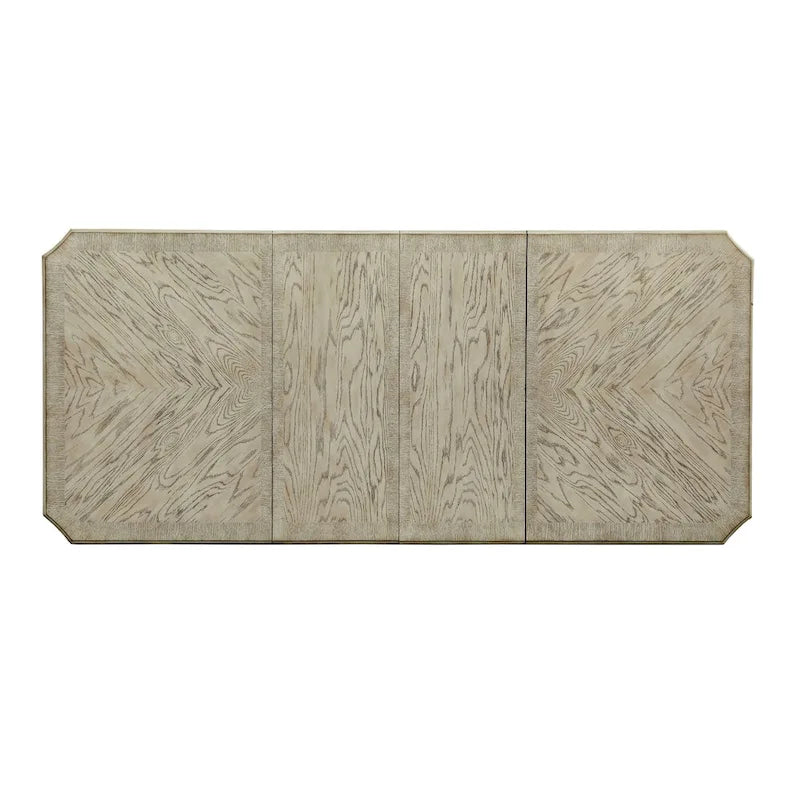 Mesa de comedor extensible de madera blanca de 100 pulgadas