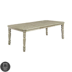 Mesa de comedor extensible de madera blanca de 100 pulgadas