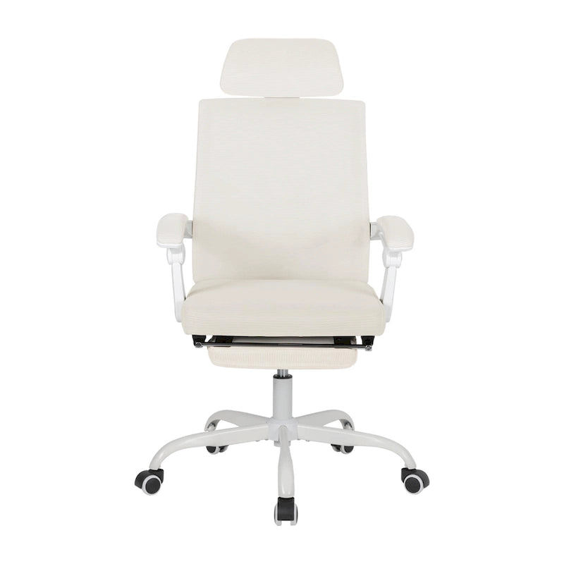 Silla de oficina ergonómica con reposapiés, giratoria y de malla para tareas de oficina