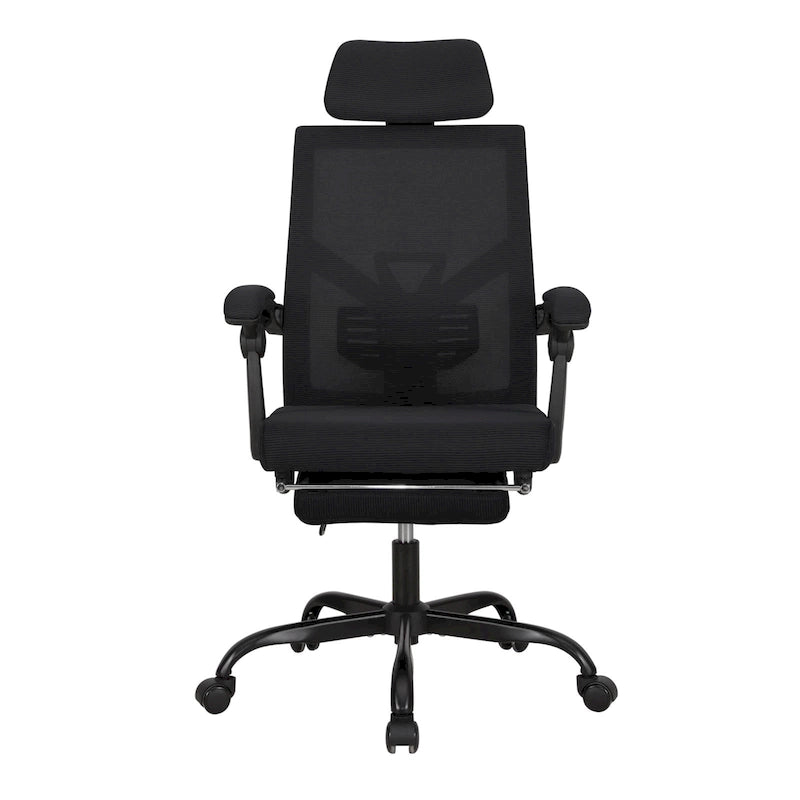 Silla de oficina ergonómica con reposapiés, giratoria y de malla para tareas de oficina