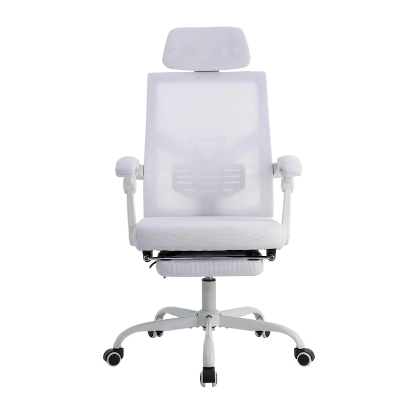 Silla de oficina ergonómica con reposapiés, giratoria y de malla para tareas de oficina