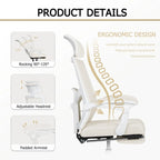 Silla de oficina ergonómica con reposapiés, giratoria y de malla para tareas de oficina
