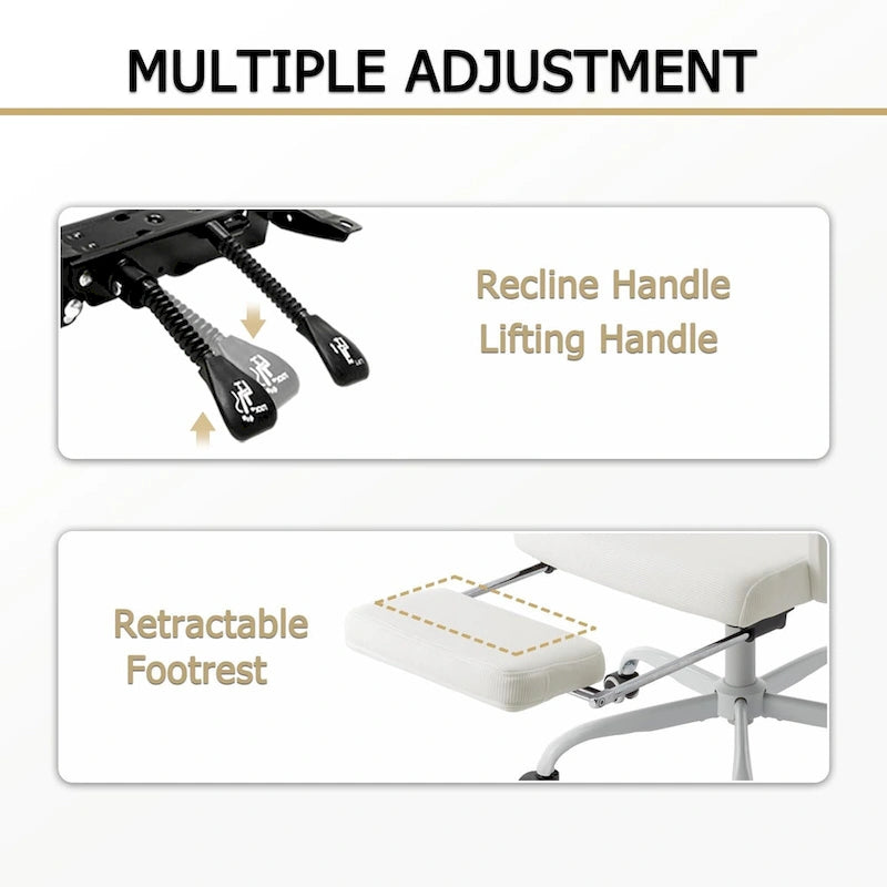Silla de oficina ergonómica con reposapiés, giratoria y de malla para tareas de oficina