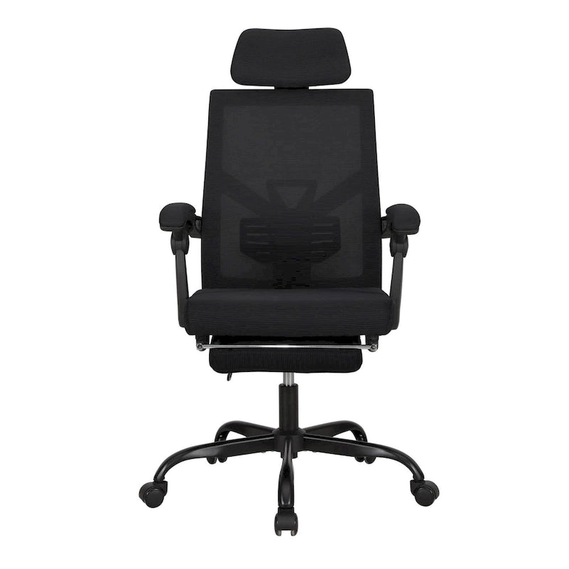 Silla de oficina ergonómica con reposapiés, giratoria y de malla para tareas de oficina