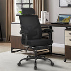 Silla de oficina ergonómica con reposapiés, giratoria y de malla para tareas de oficina