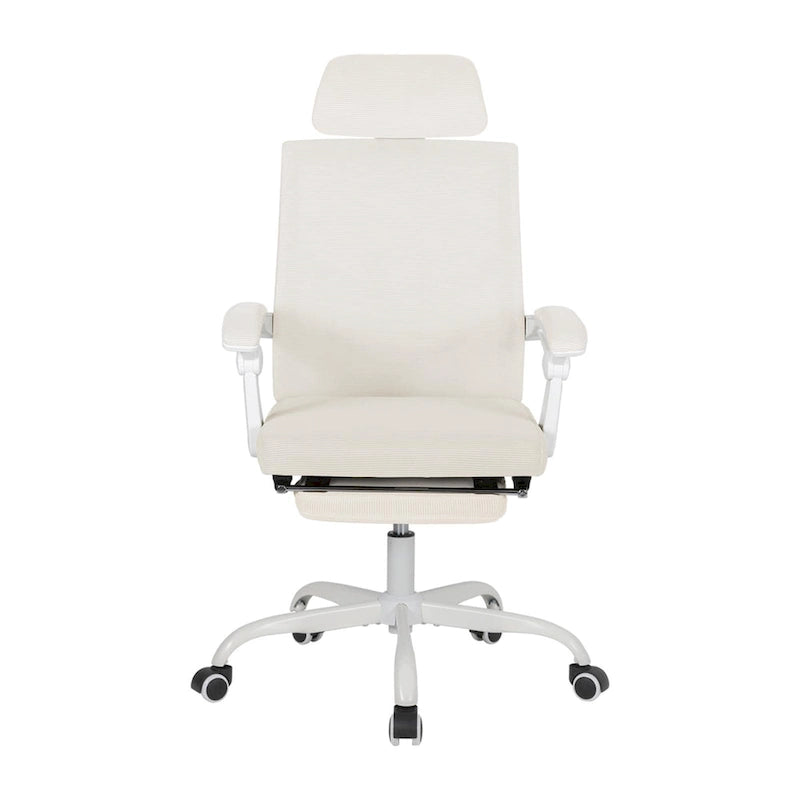 Silla de oficina ergonómica con reposapiés, giratoria y de malla para tareas de oficina