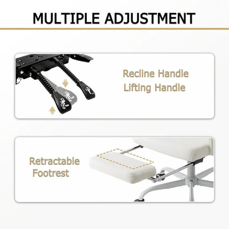 Silla de oficina ergonómica con reposapiés, giratoria y de malla para tareas de oficina