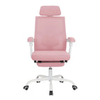 Silla de oficina ergonómica con reposapiés, giratoria y de malla para tareas de oficina