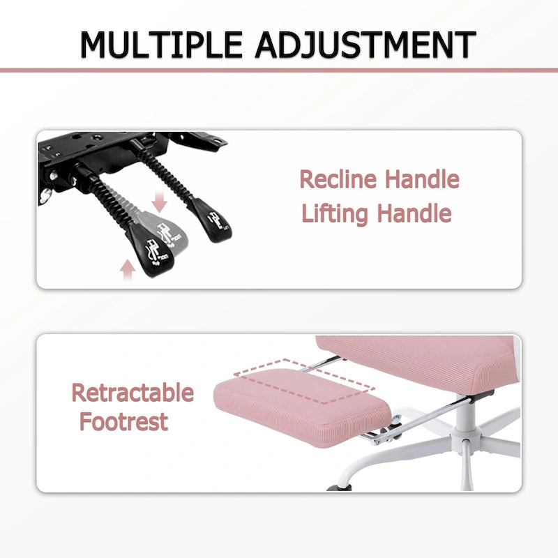Silla de oficina ergonómica con reposapiés, giratoria y de malla para tareas de oficina