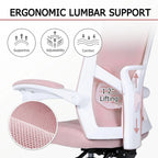 Silla de oficina ergonómica con reposapiés, giratoria y de malla para tareas de oficina