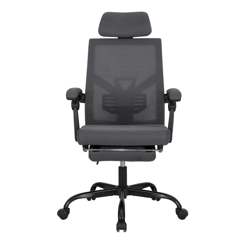 Silla de oficina ergonómica con reposapiés, giratoria y de malla para tareas de oficina