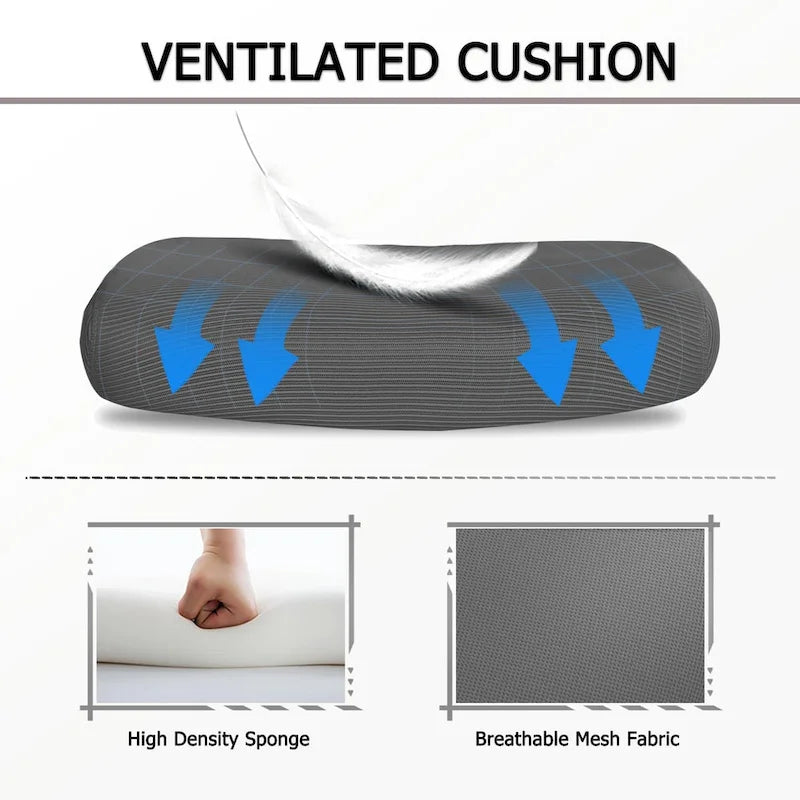 Silla de oficina ergonómica con reposapiés, giratoria y de malla para tareas de oficina