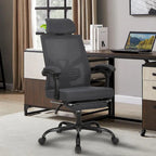 Silla de oficina ergonómica con reposapiés, giratoria y de malla para tareas de oficina