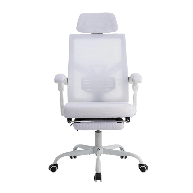 Silla de oficina ergonómica con reposapiés, giratoria y de malla para tareas de oficina