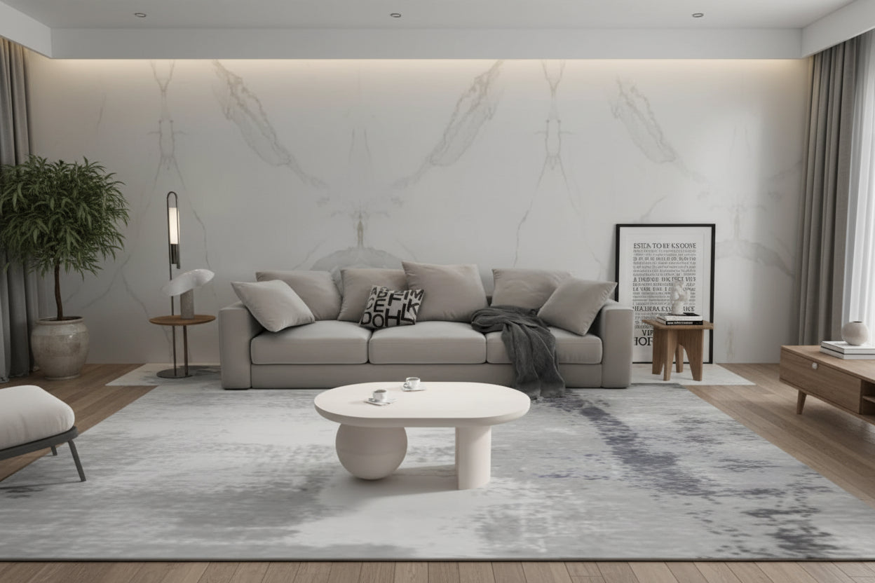 38 Inch Coffee Table, Oblong Mango Wood Top with a Modern Ball Leg