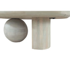 Mesa de centro de 38 pulgadas, tapa oblonga de madera de mango con patas esféricas modernas