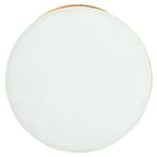 Mesa auxiliar dorada con tapa blanca