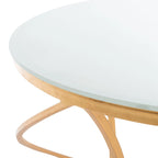 Mesa auxiliar dorada con tapa blanca