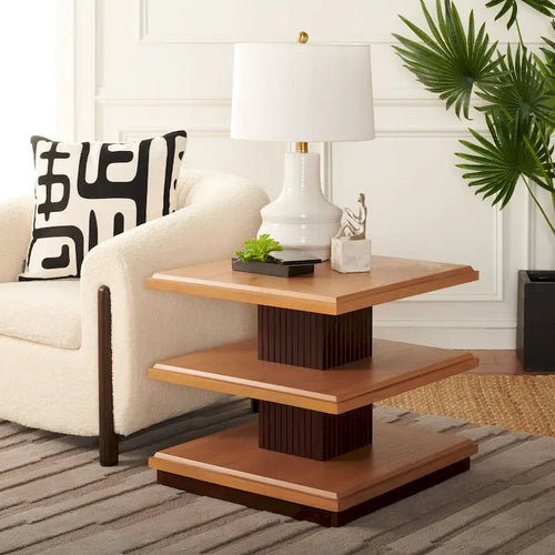 SAFAVIEH Ava 2-Shelf Accent Table - 24 L x 24 D x 21 H - 24Wx24Dx21H