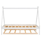 Cama tipi con dosel de tamaño individual con nido para dormitorio
