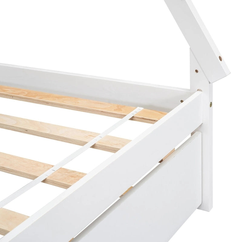 Cama tipi con dosel de tamaño individual con nido para dormitorio