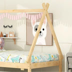 Cama tipi con dosel de tamaño individual con nido para dormitorio