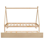 Cama tipi con dosel de tamaño individual con nido para dormitorio